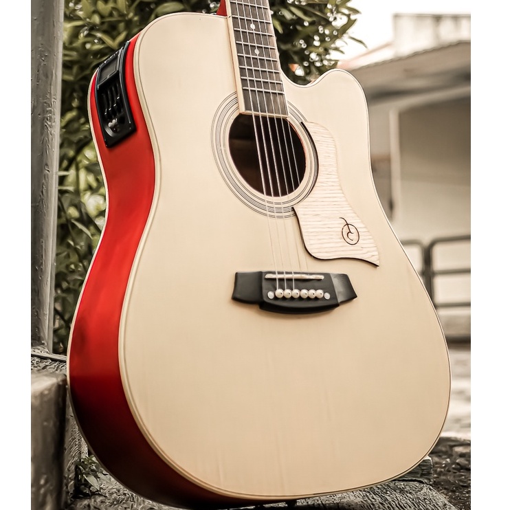 GITAR SEMI AKUSTIK MANDALIKA DTS-03 NATURAL DREADNOUGHT OPEN PORE