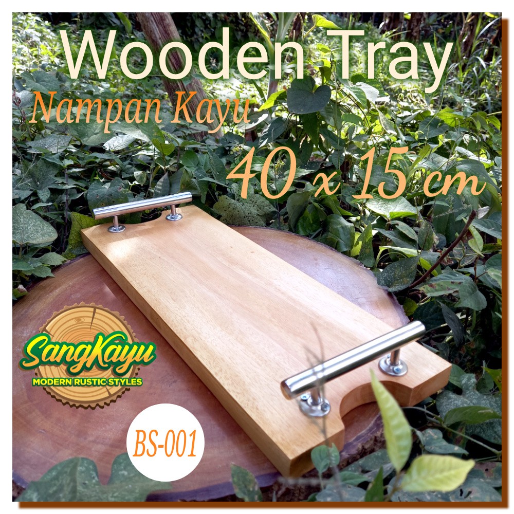 Nampan nampan kayu 40x15cm BS-001 Wooden Tray nampan saji serving tray