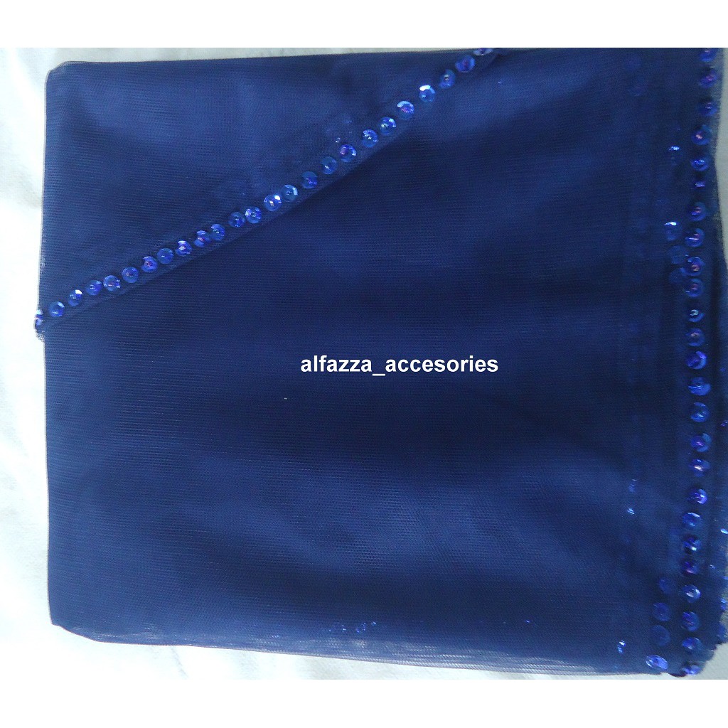 SLayer pengantin NAVY 2M/ hijab Pengantin /Selendang pengantin /Hijab veil original