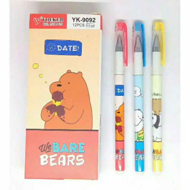 

Pulpen Gel motif we bare bears YK-9092