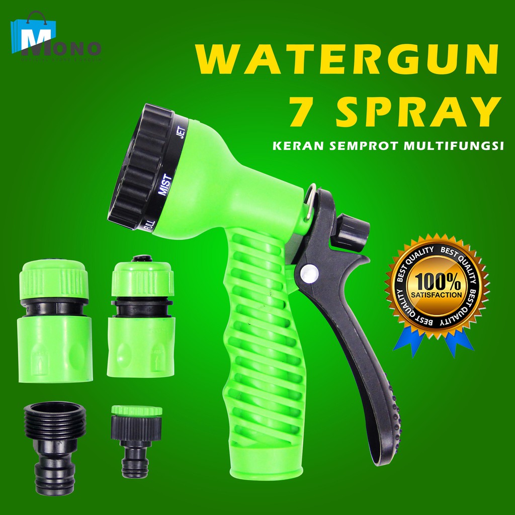 SEMPROTAN AIR NOZZLE SPRAY JET / ALAT PENYIRAM TANAMAN KERAN SEMPROT CUCI MOTOR / WATERGUN 7 FUNGSI