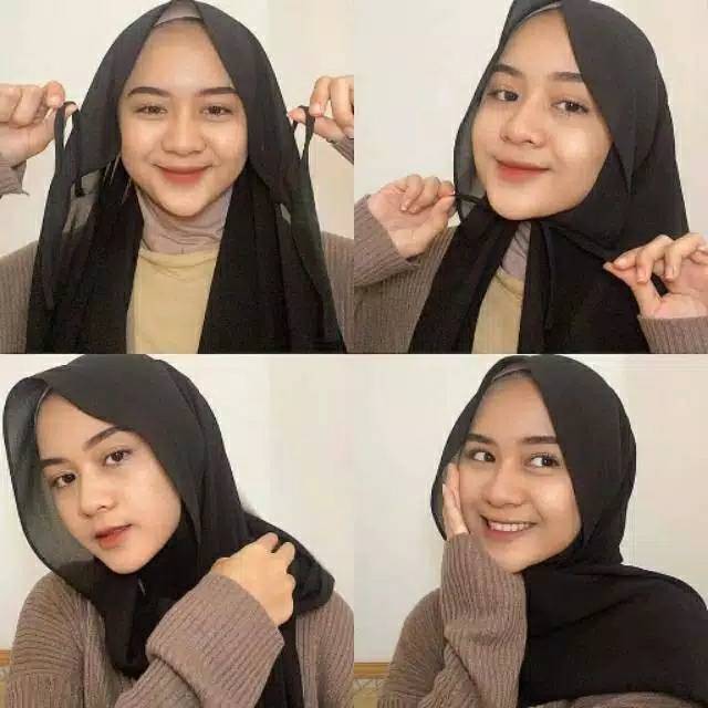 Hijab pasmina tali / kerudung panjang pasmina bertali