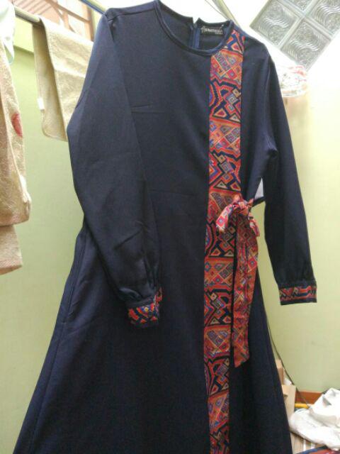 Sale Gamis Lovika Gamis Batik Berkualitas Dark Denim By Akmayasha