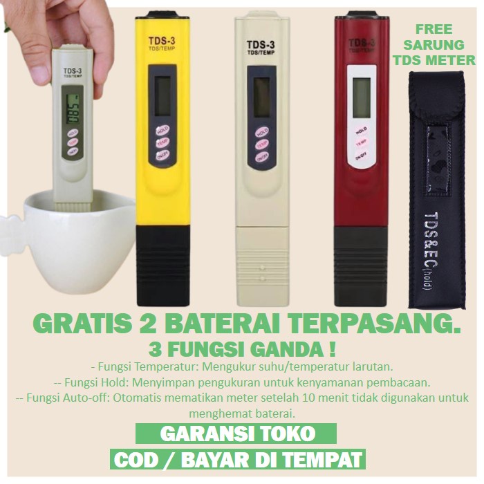 Tds Meter Hidroponik Multitester Alat Ukur Hidroponik Kit Tds Hidroponik Tds Meter Dan Ph Meter Air 