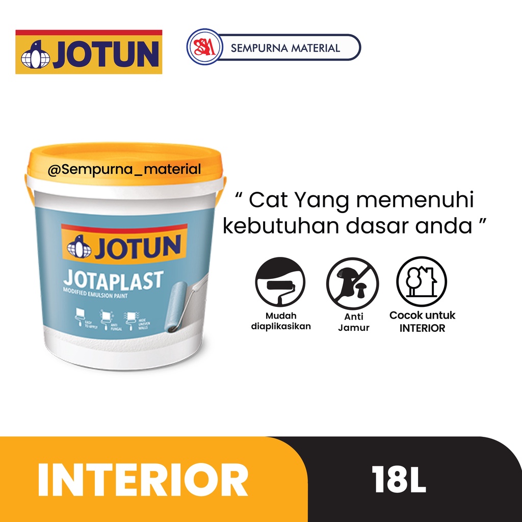 Jual Cat Interior Jotun Jotaplast 18liter Putih Shopee Indonesia 8736