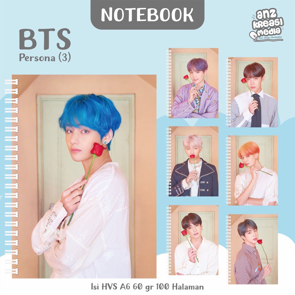 NOTEBOOK A6 BUKU TULIS SPIRAL - BTS PERSONA 3 - MERCHANDISE KPOP MURAH UNOFFICIAL