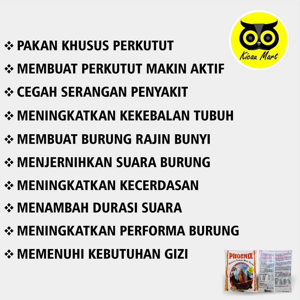 PAKAN MAKANAN HARIAN BURUNG PERKUTUT PHOENIX PERKUTUT DERKUKU TEKUKUR KEMASAN PLASTIK MIX BIJI MILET GODEM KETAN HITAM JAMU MADU BIJIAN MULTIVITAMIN PHOENIX MVPKT