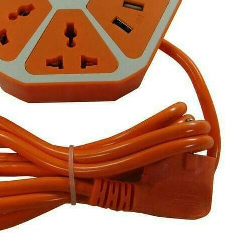 Stop kontak Hexagon Colokan 4 Lubang Dan 4 Usb Hp
