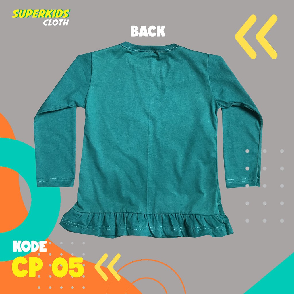 BAJU ANAK PEREMPUAN / KAOS ANAK PEREMPUAN / PAKAIAN ANAK CEWEK KAOS ANAK CEWEK LENGAN PANJANG RAINBOW PELANGI ECER GROSIR SUPERKIDS CLOTH 1 - 10 TAHUN