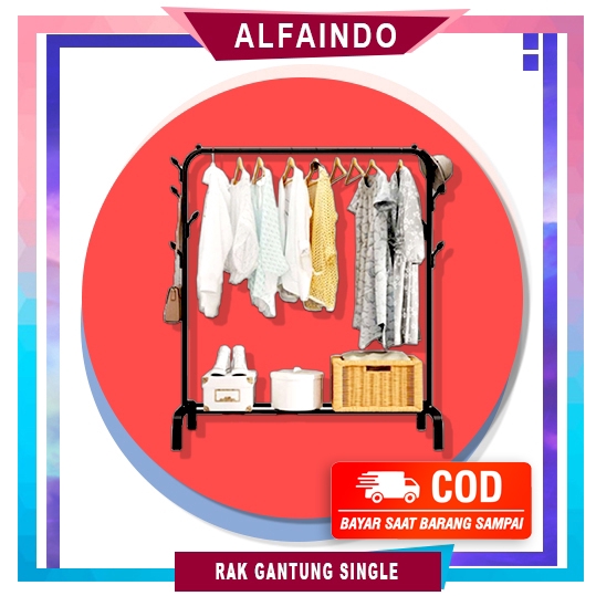 Alfaindo Rak Gantungan Baju Stand Hanger Pakaian Minimalis GHR006