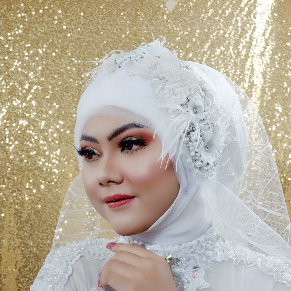 Headpiece  kupu  Mutiara  headpiece hijab  headpiece pengantin