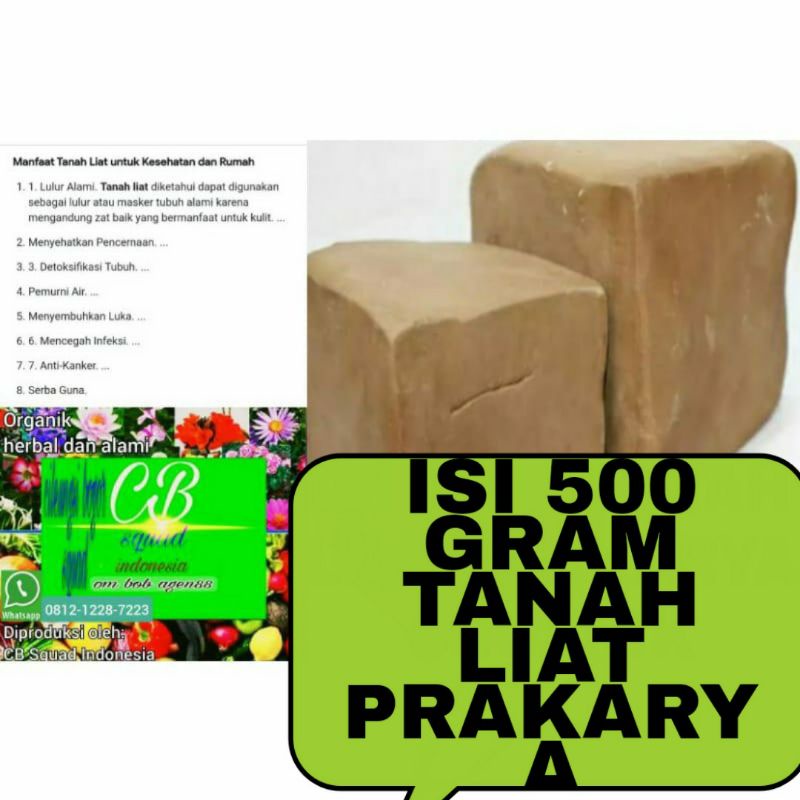 tanah liat murni prakarya organik/500 gram tanah liat prakarya organik