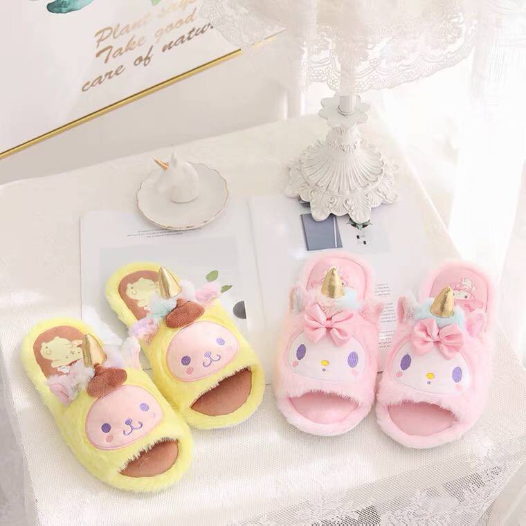 SANDAL RUMAH UNICORN HELLO KITTY MELODY KUROMI CINNAMOROLL PURIN KAMAR TIDUR IMPOR