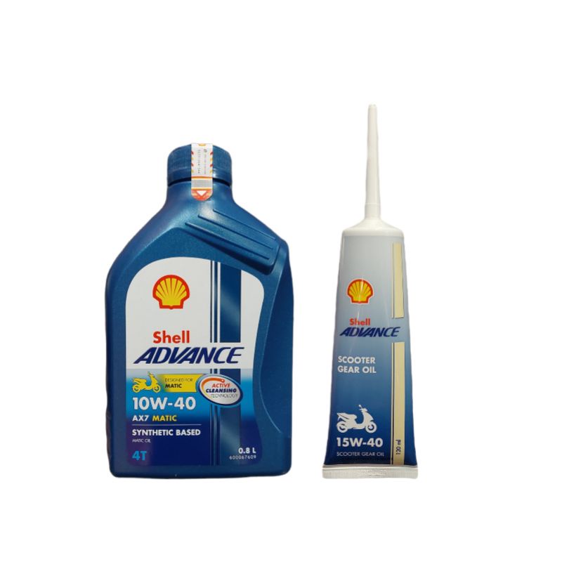 Paket Oli Shell AX7 Matic 0.8L Dan Oli Gardan Shell 120 ml