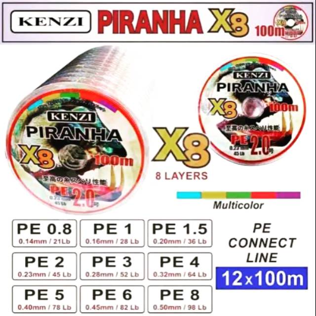 Benang Pe Kenzi piranha x8