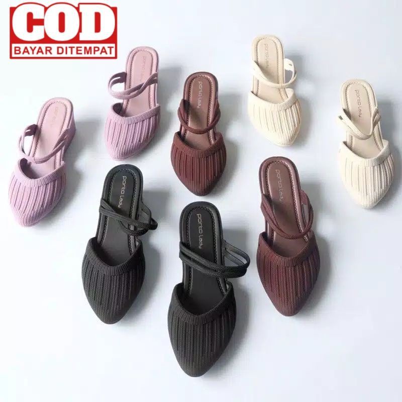 ( COD ) Sepatu Stylish Wedges Tali Jelly Wanita merk PORTO BAT