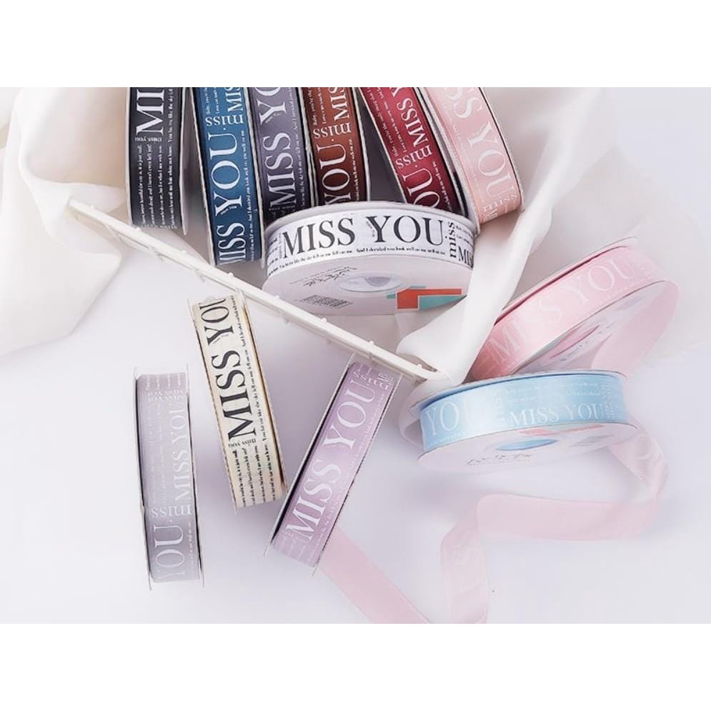 

Pita Satin Import 2,5 cm - Pita Satin Miss You - Pita Kado Gift Bouquet Miss You - Ribbon Gift Miss You