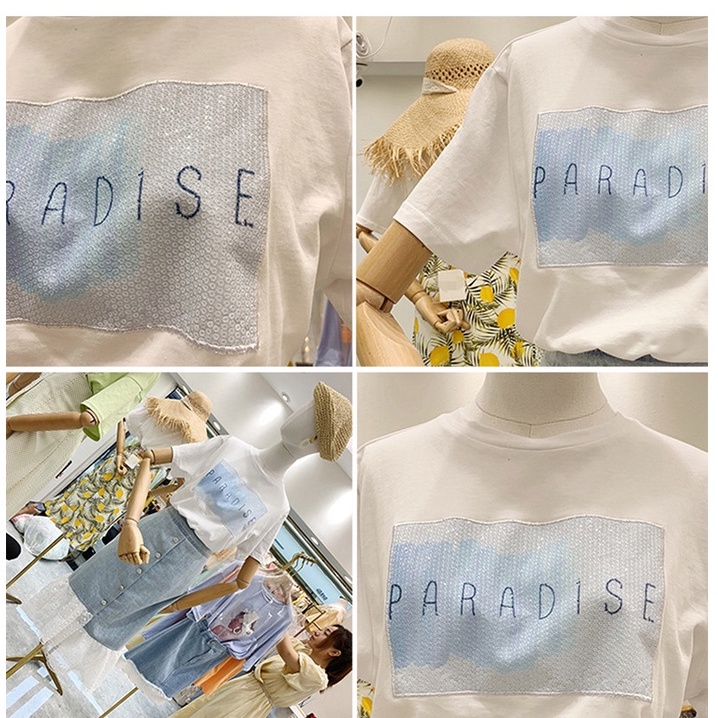 [littlecrab] Kaos Oversize Paradise Atasan Korea Lucu Unik T-shirt Berkualitas Korean Style