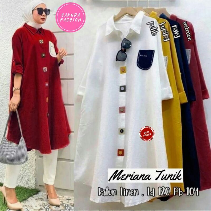 TUNIK LINEN TUNIK POLOS TUNIK JUMBO