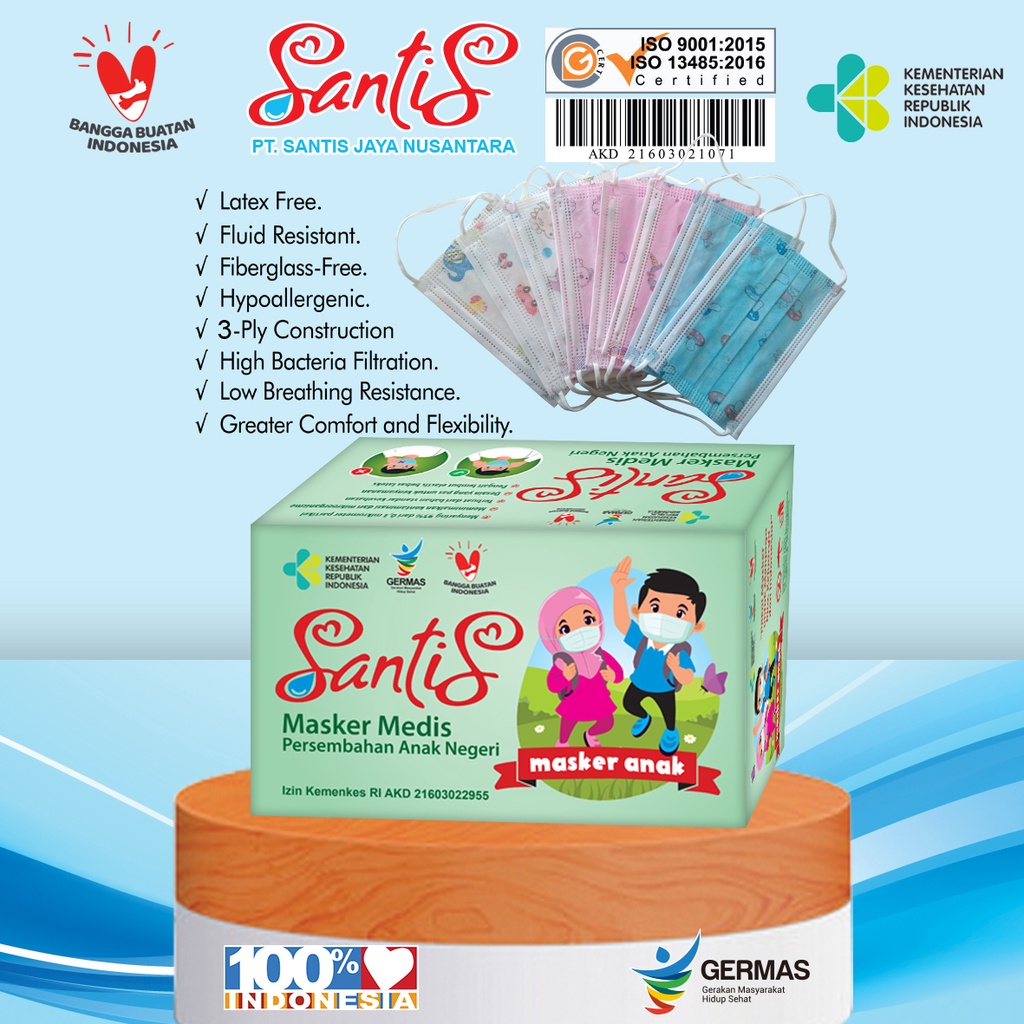 Masker Medis Anak 3 Ply / Surgical Face Mask Kids / Masker Medis Motif