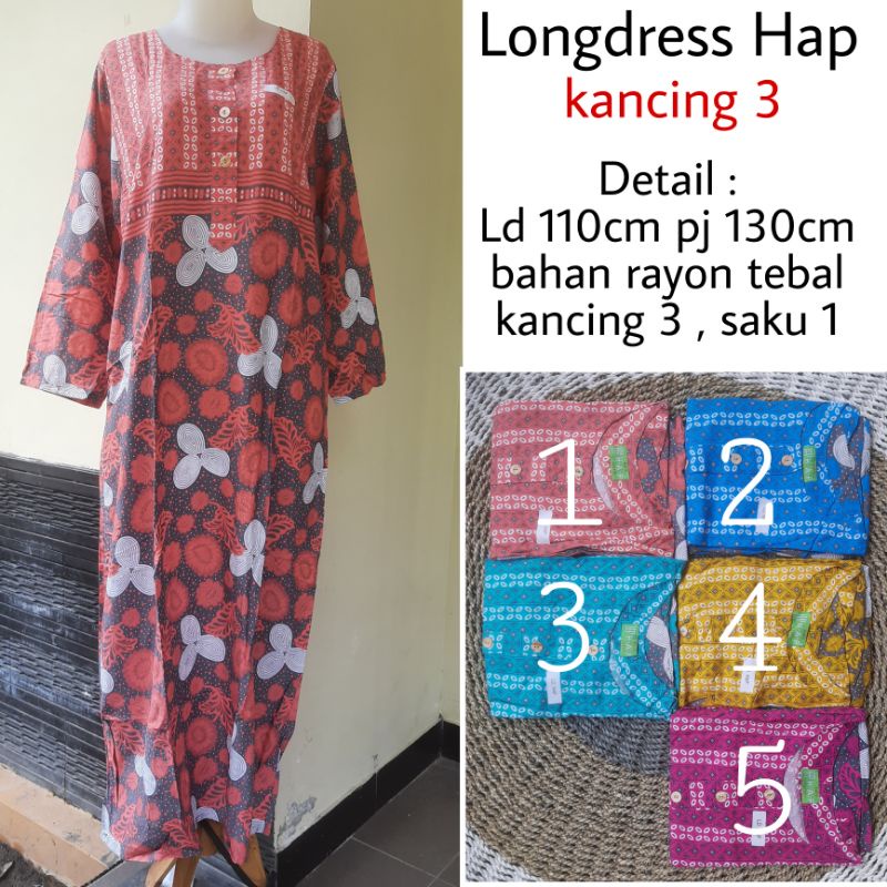 Longdress batik muslim panjang jumbo XL HAP premium