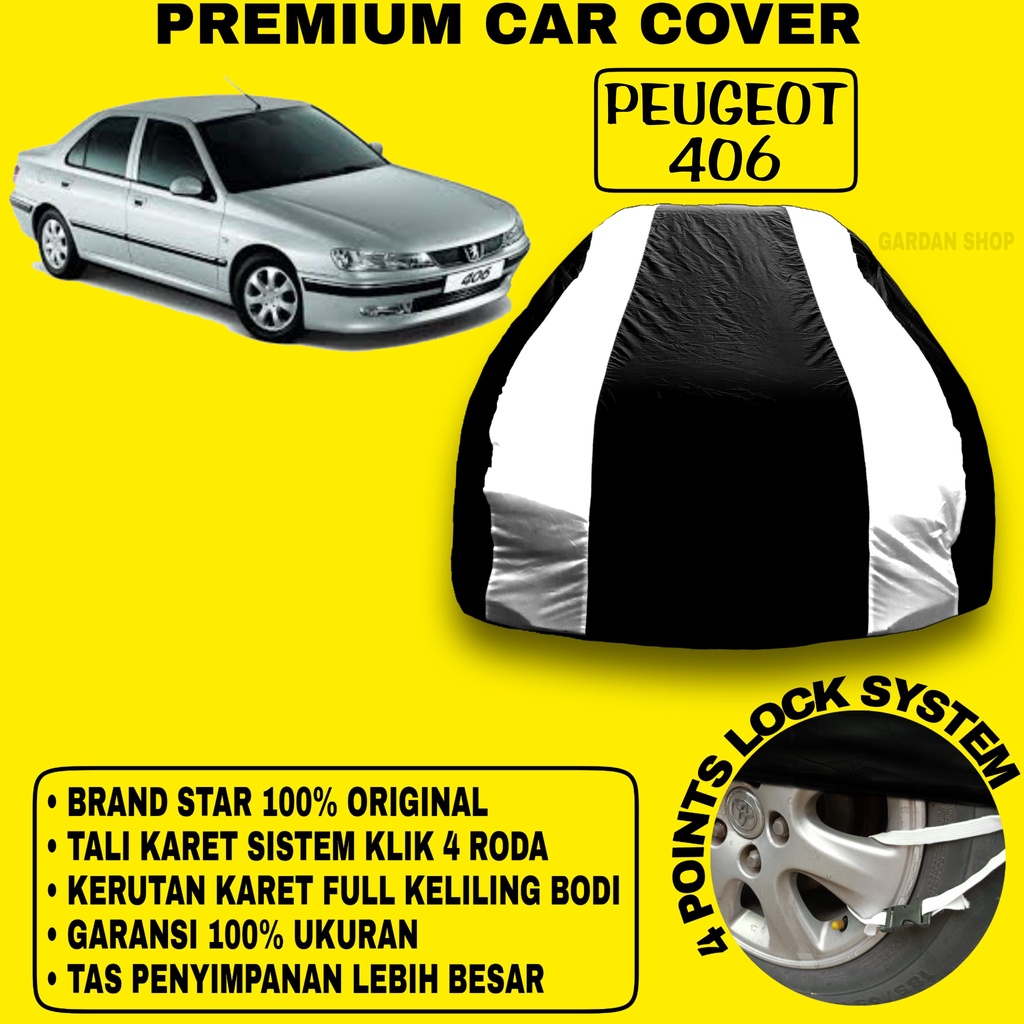 Body Cover PEUGEOT 406 Sarung Strip SILVER Penutup Pelindung Bodi Mobil Peugeot 406 PREMIUM Silver