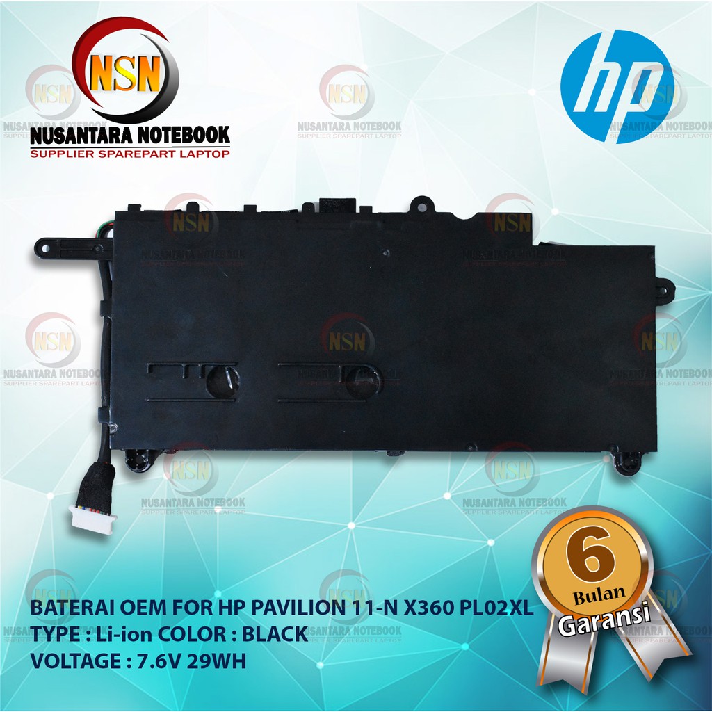 Baterai OEM For HP Pavilion 11-N X360 PL02XL 7.6V 29WH