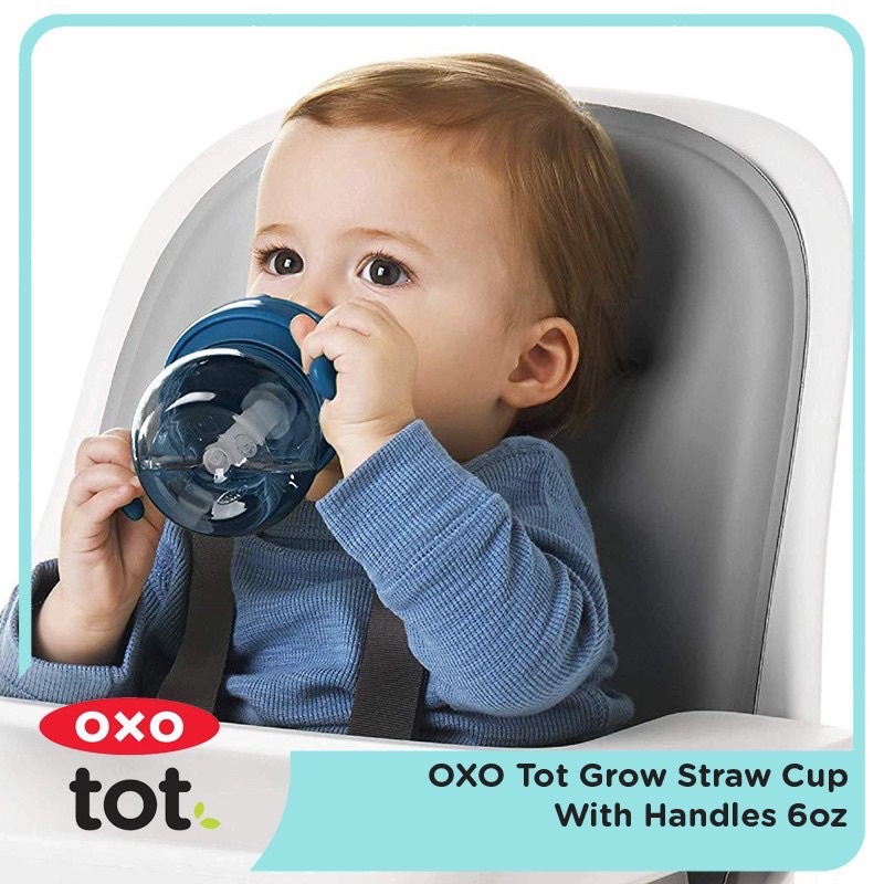 OXO TOT Grow Straw Cup With Handles 6oz / Botol Minum Bayi
