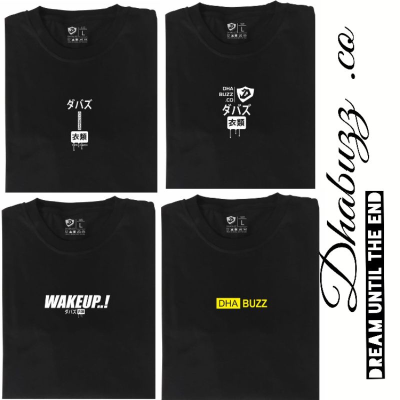 DHABUZZ 02 KAOS DISTRO HITAM PRIA LENGAN PENDEK JAPAN STYLE SIMPLE ORIGINAL TERBARU