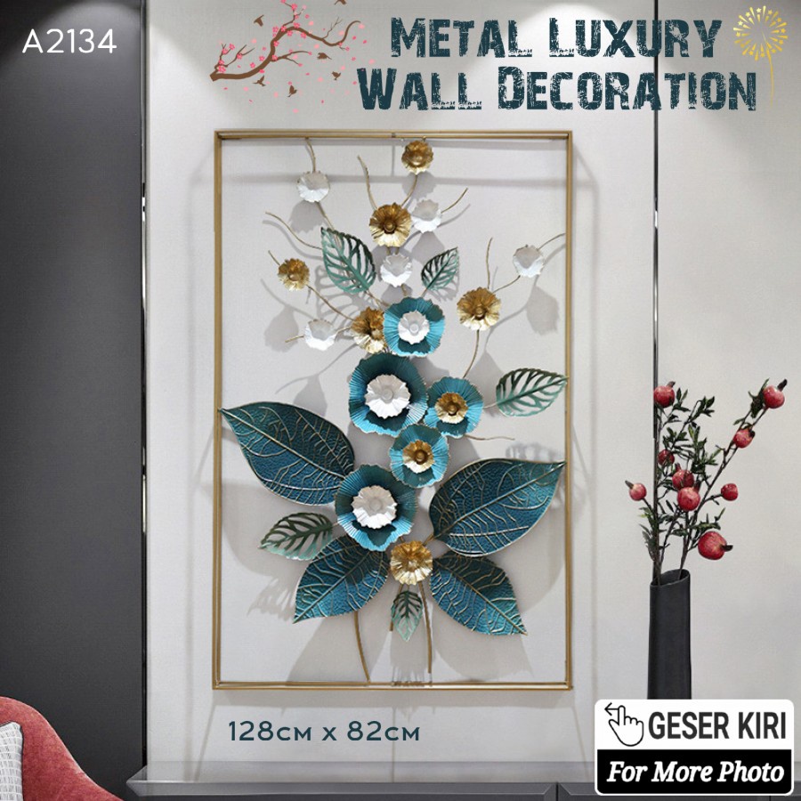 TBI Luxury 3D Modern Flower Metal Wall Decoration Hiasan Dinding Bunga 3D