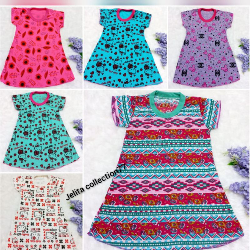 dress anak perempuan motif karakter size 1 sampai 3 tahun daster anak anak harian murah lucu baju sa