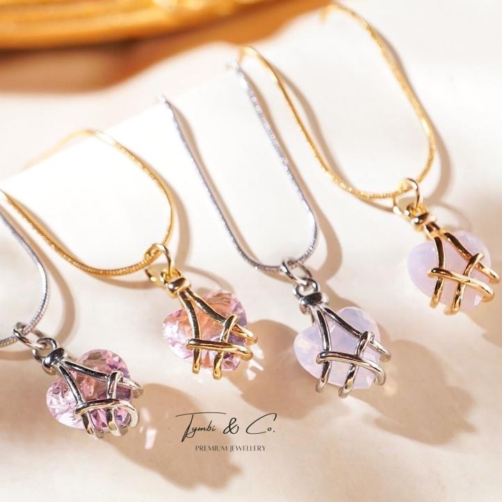 Terlaris Tymbi&Co-Barbie Diamond Castle Necklace Gold & Silver