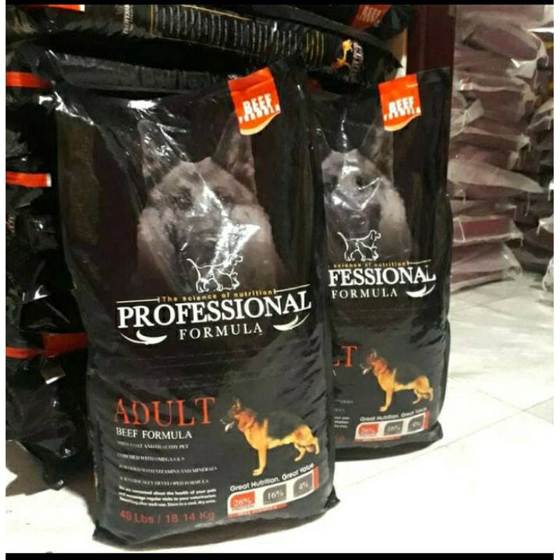 Profesional Beff 18kg Dog Food Makanan Anjing Rasa beff Khusus Gojeg Grab