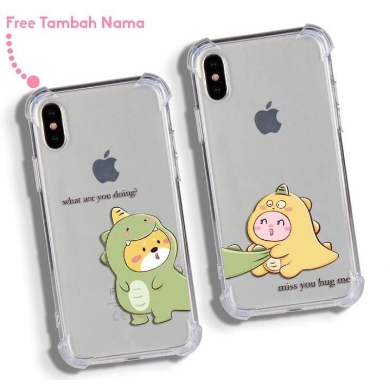 CUSTOM CASE DINO COUPLE ALL TYPE iphone oppo samsung vivo xiaomi realme redmi pasangan pacar