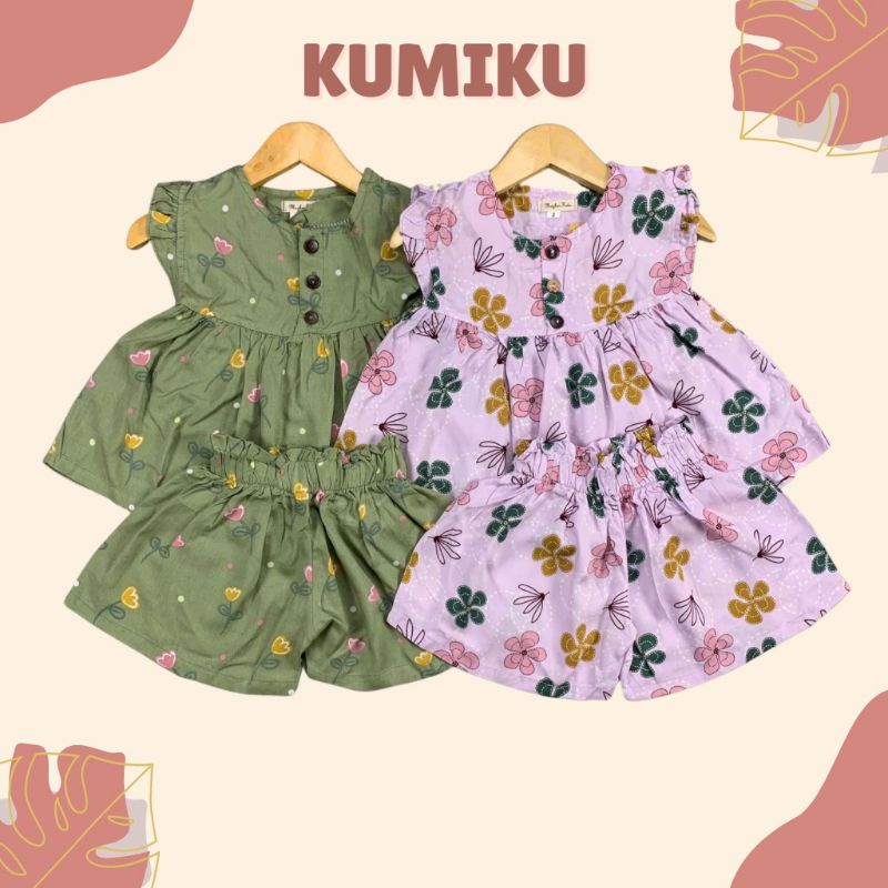 02-5TH SETELAN ANAK PEREMPUAN KUMIKU ONE SET RAYON ANAK BAJU ANAK