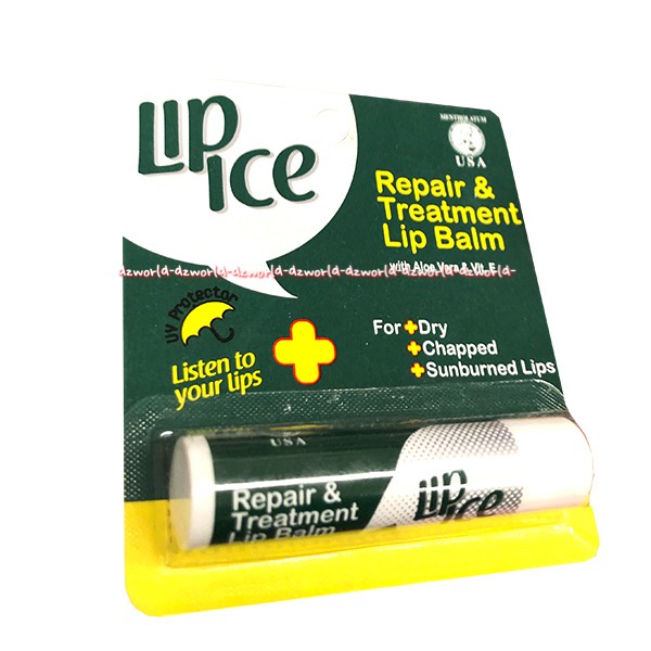 Lip Ice Repair &amp; Treatment 4.2gr Lip Balm Aloe Vera Vit E Lipgloss Untuk Perawatan Bibir Pecah Pecah Lipice Pelembab Bibir