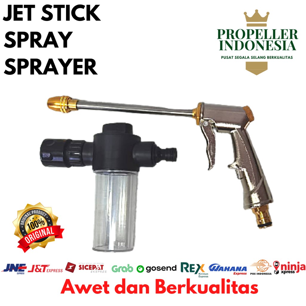 Jet Stick Spray Sprayer Semprotan Air + Tempat Sabun Cuci Motor Mobil