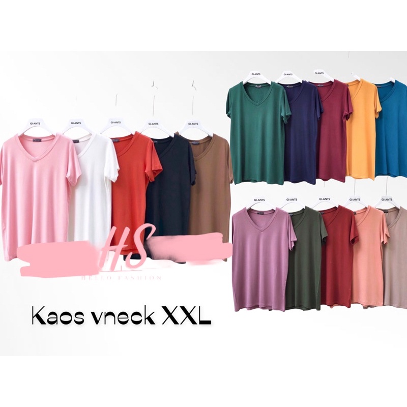 VNECK JUMBO XL REALPICT /VNECK XL/ATASAN BASIC JUMBO XL/KAOS POLOS V JUMBO