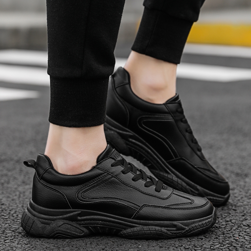 solid black non slip shoes