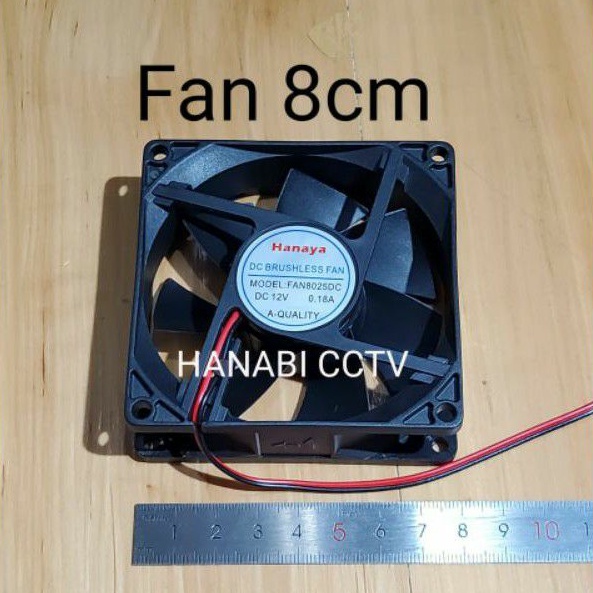 Kipas Fan DC 8cm 12v 24v Hanaya