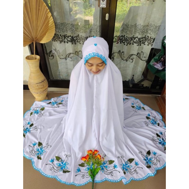 mukena potongan polino bordir/ mukena dewasa/ mukena putih/mukena bordir