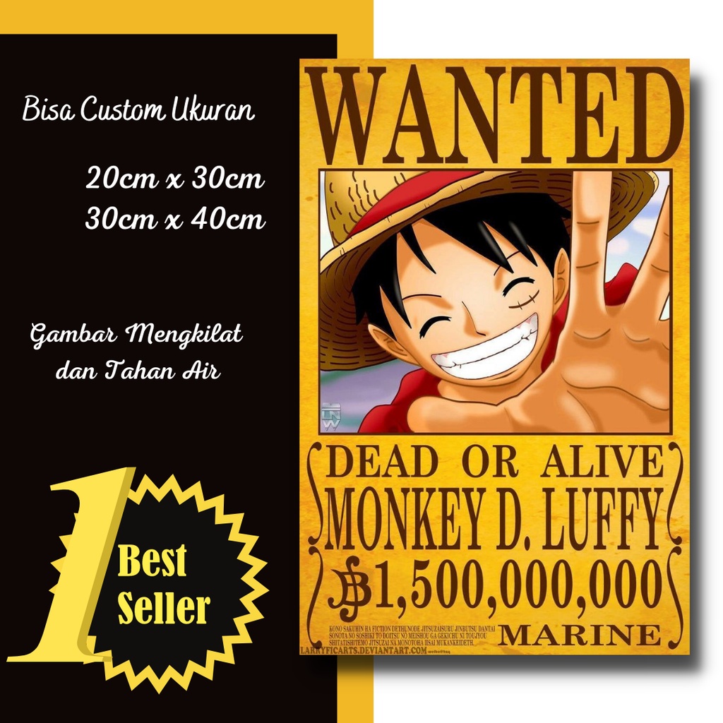 Bounty One Piece Kayu Custom Foto Luffy