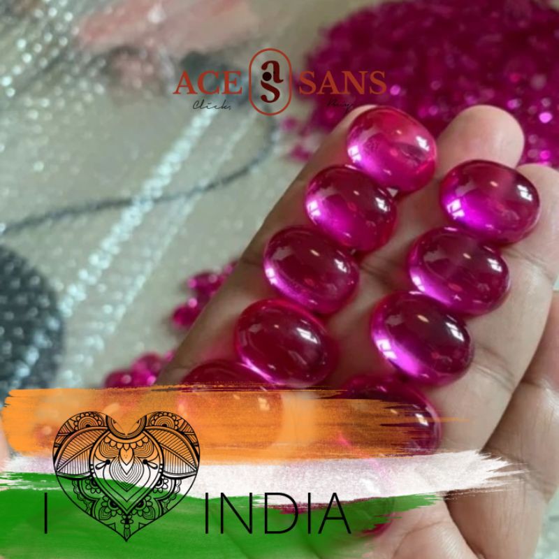 Merah Siam Rose Bangkok Asli Siam Pink 15 x 20 mm Diamond I Batu Hias I Batu Akik I Batu Alam I Batu