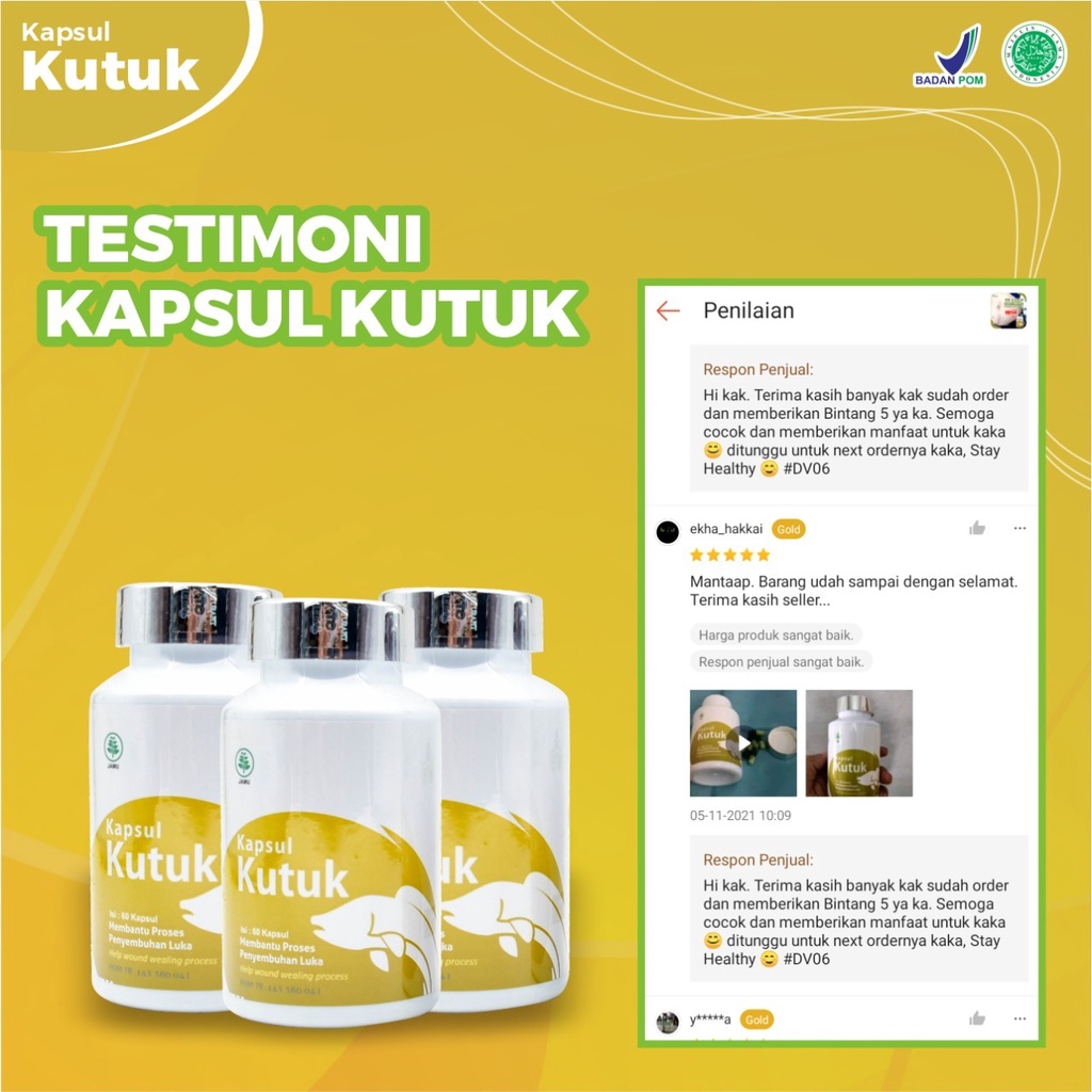 PAKET Hemat 5 Botol Kapsul Kutuk- Menyembuhkan Luka Pasca Melahirkan Luka Operasi, Meningkatkan Produksi ASI