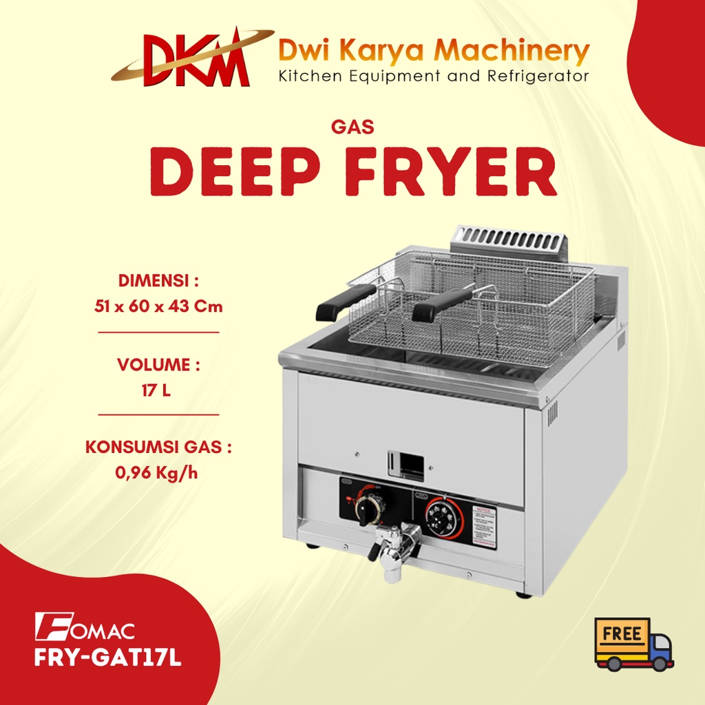 Gas Deep Fryer Fomac FRY-GAT17L / Penggorengan Gas