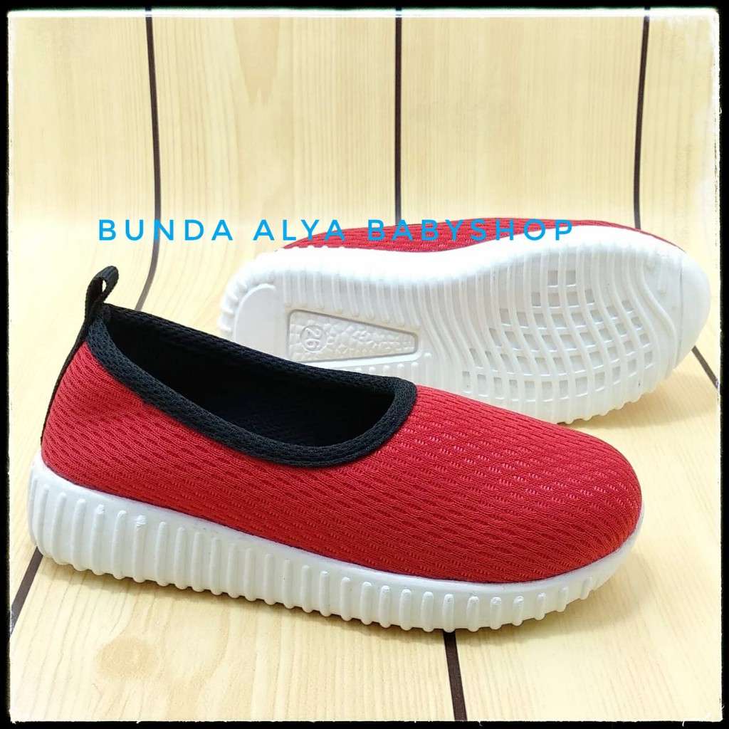 Sepatu Anak Perempuan 1 - 8 Tahun MERAH Lentur Sepatu Anak Cewek Cowok Sporty Size 22 - 35 Elastis