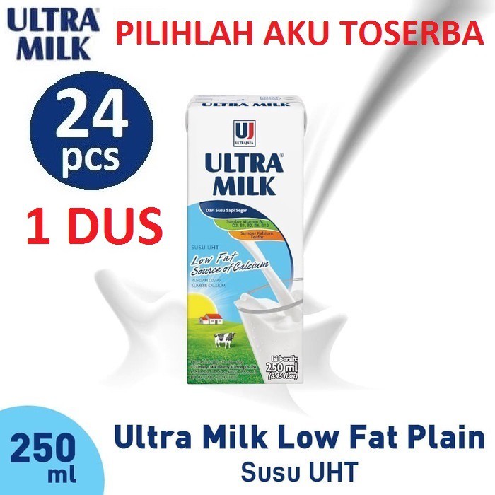 SUSU ULTRA LOW FAT PLAIN 250 ML - (HARGA 1 DUS ISI 24)