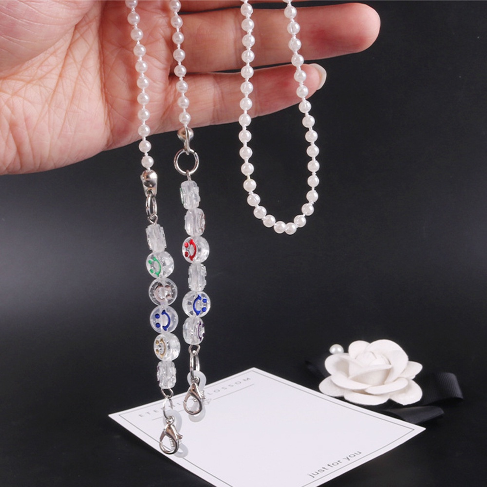 【COD Tangding】Anti-lost Smiley Round Beads Pearl Glasses Mask Chain Hanging Neck Rope Lanyard