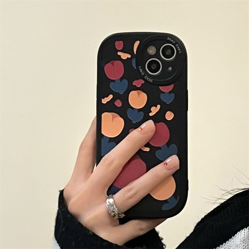 Round Phone Lens Design Tulip Pattern For IPhone 12 13 11 Pro Max X Xs Max Xr 7 8 Plus Silicone Phone Case Yjx4