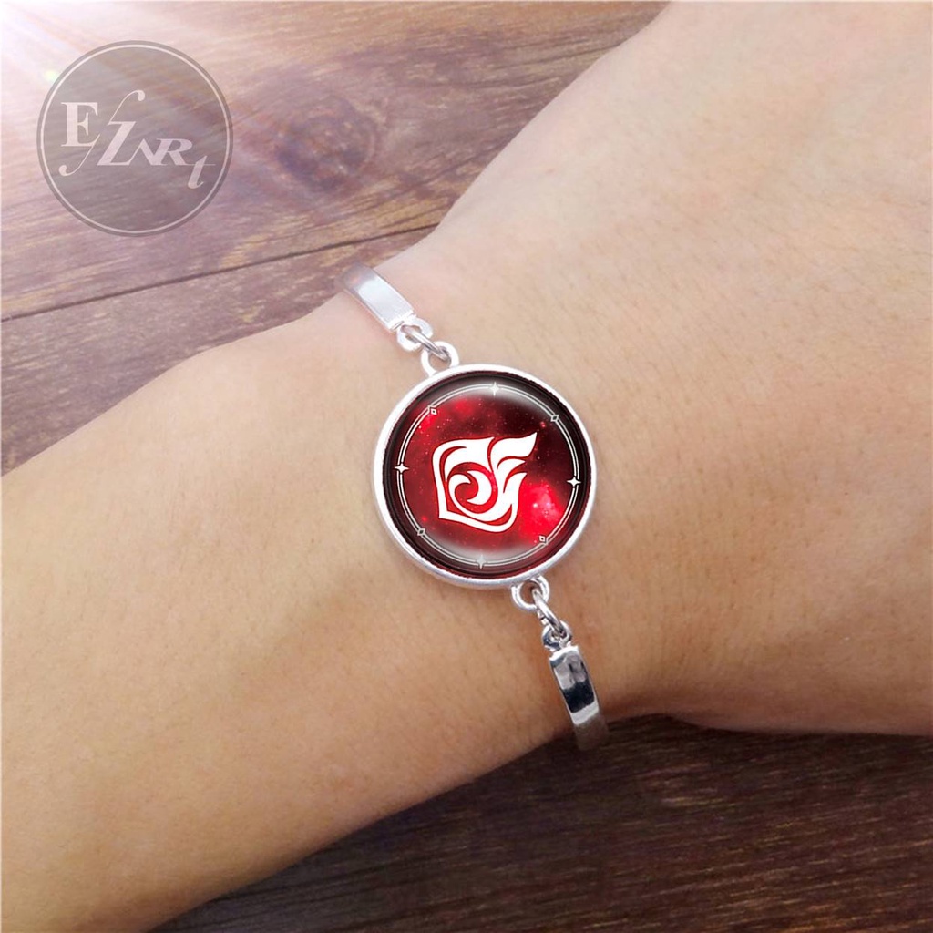 GELANG BANGLE GENSHIN IMPACT GAME 7 ELEMENT EYE OF GOD FIRE THUNDER WIND WATER ICE ROCK GRASS